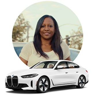 Image of Simone and her BMW Model.